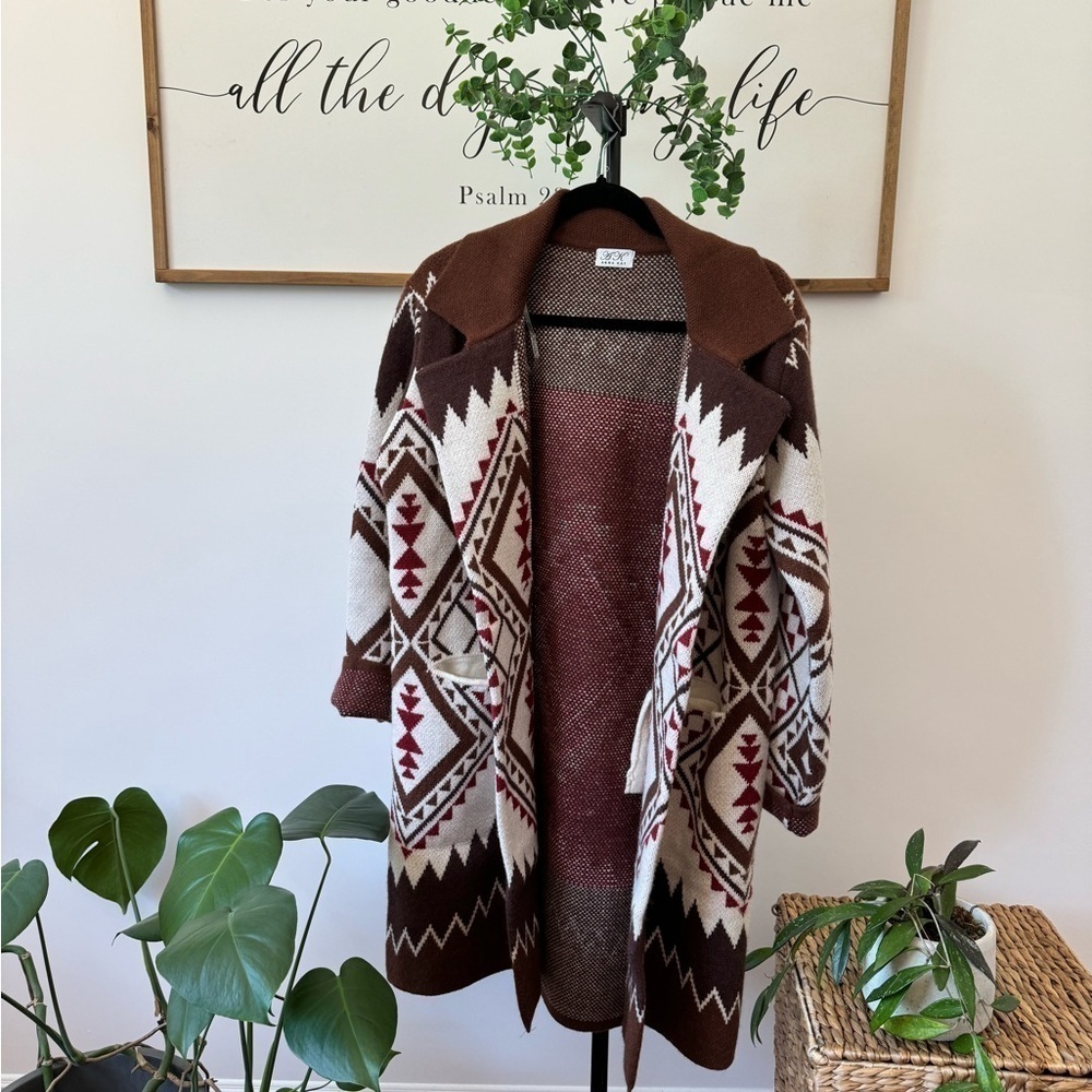 Geometric Retro/boho Inspired Spring Jacket | small